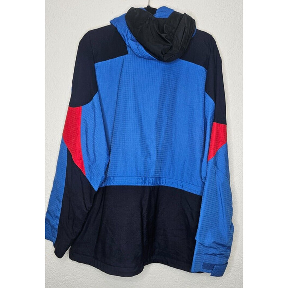 Vintage Lands End Mens Windbreaker Jacket Large Blue Hooded Full Zip Outdoors - Picture 8 of 13